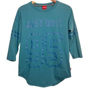 Nike Just Do It Shirt Women S Blue 1995 Rerto Sports Jersey Athletic Blokecore